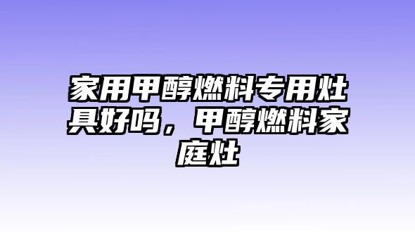 家用甲醇燃料專用灶具好嗎，甲醇燃料家庭灶