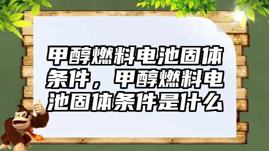 甲醇燃料電池固體條件，甲醇燃料電池固體條件是什么