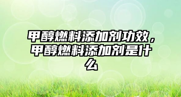 甲醇燃料添加劑功效，甲醇燃料添加劑是什么