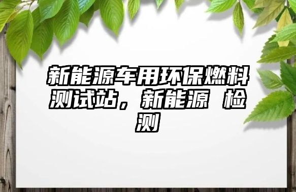 新能源車用環(huán)保燃料測(cè)試站，新能源 檢測(cè)