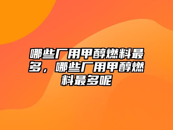 哪些廠用甲醇燃料最多，哪些廠用甲醇燃料最多呢