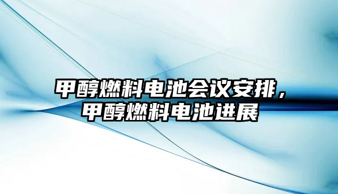 甲醇燃料電池會議安排，甲醇燃料電池進(jìn)展