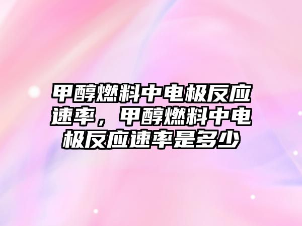 甲醇燃料中電極反應(yīng)速率，甲醇燃料中電極反應(yīng)速率是多少