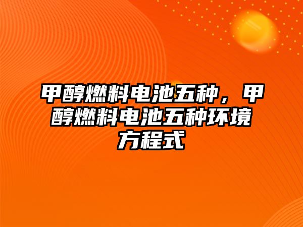 甲醇燃料電池五種，甲醇燃料電池五種環(huán)境方程式