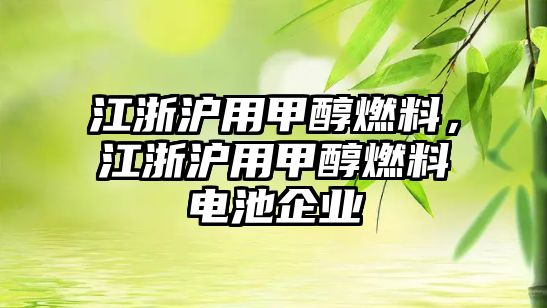 江浙滬用甲醇燃料，江浙滬用甲醇燃料電池企業(yè)