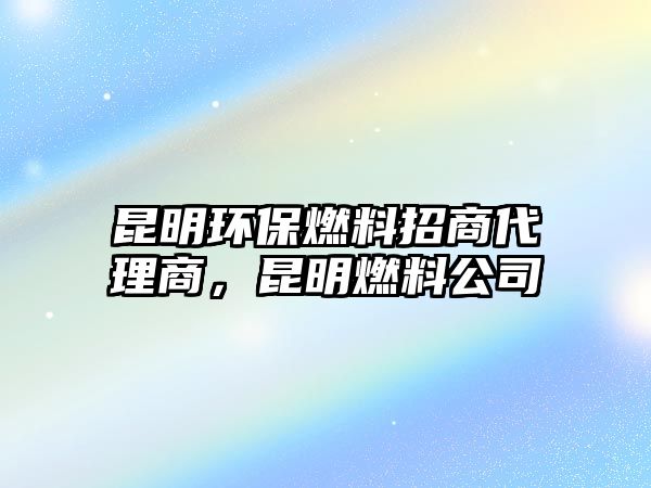 昆明環(huán)保燃料招商代理商，昆明燃料公司