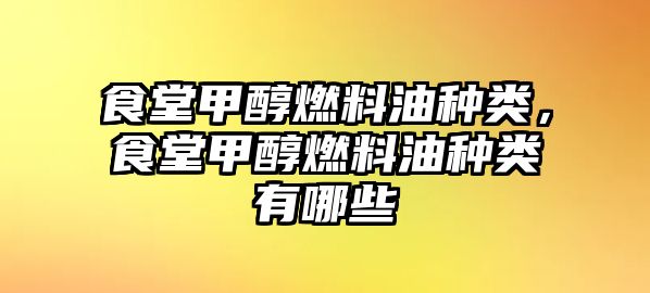 食堂甲醇燃料油種類，食堂甲醇燃料油種類有哪些