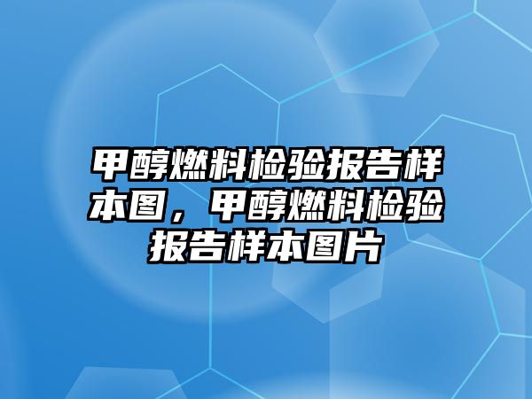 甲醇燃料檢驗報告樣本圖，甲醇燃料檢驗報告樣本圖片