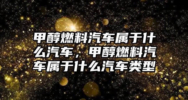 甲醇燃料汽車屬于什么汽車，甲醇燃料汽車屬于什么汽車類型