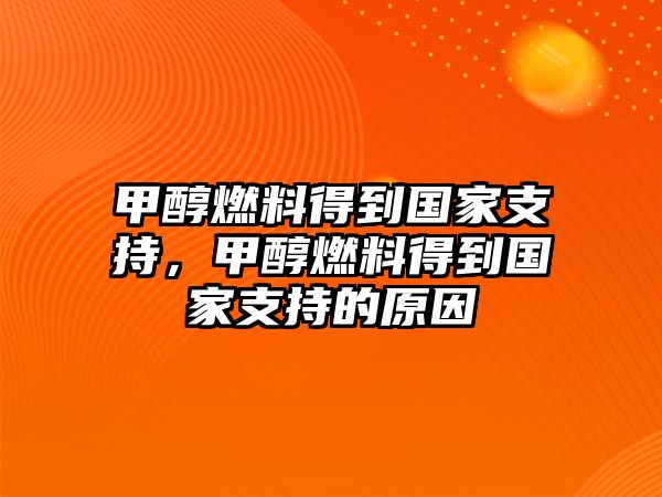 甲醇燃料得到國家支持，甲醇燃料得到國家支持的原因