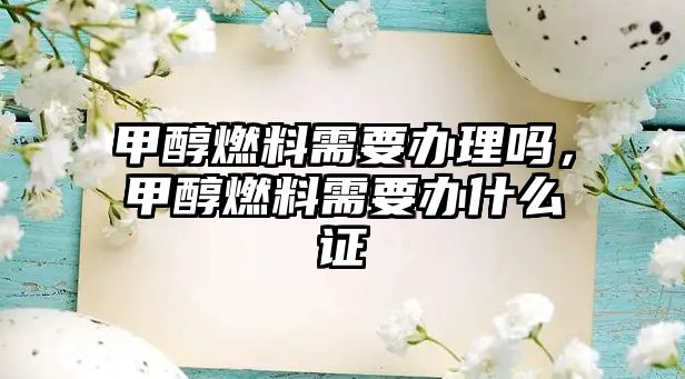 甲醇燃料需要辦理嗎，甲醇燃料需要辦什么證