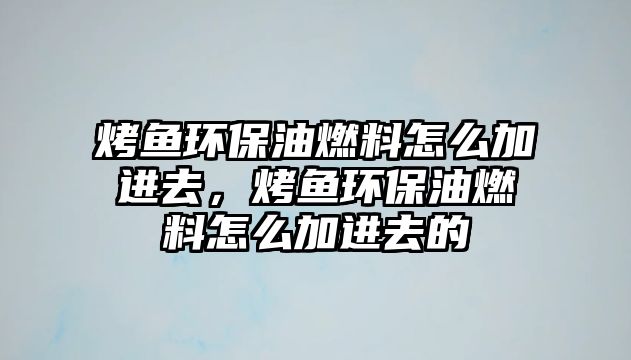 烤魚環(huán)保油燃料怎么加進去，烤魚環(huán)保油燃料怎么加進去的