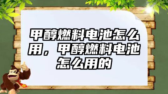 甲醇燃料電池怎么用，甲醇燃料電池怎么用的