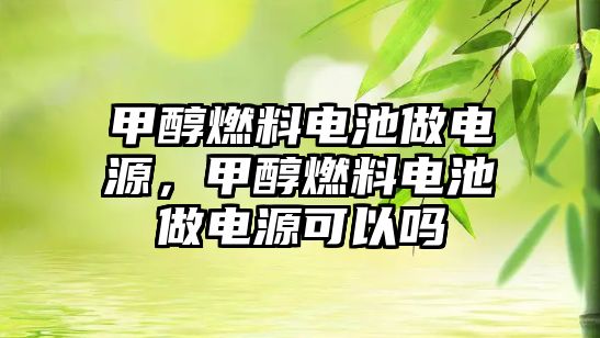 甲醇燃料電池做電源，甲醇燃料電池做電源可以嗎