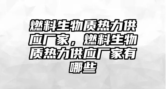 燃料生物質(zhì)熱力供應(yīng)廠家，燃料生物質(zhì)熱力供應(yīng)廠家有哪些