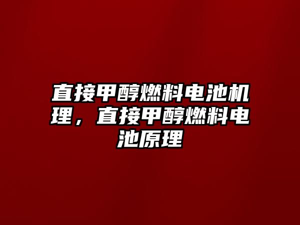 直接甲醇燃料電池機(jī)理，直接甲醇燃料電池原理