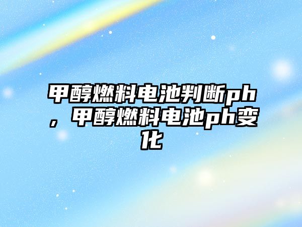 甲醇燃料電池判斷ph，甲醇燃料電池ph變化