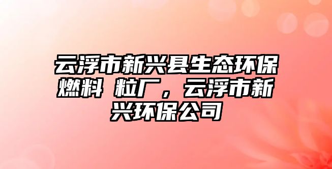 云浮市新興縣生態(tài)環(huán)保燃料粿粒廠，云浮市新興環(huán)保公司