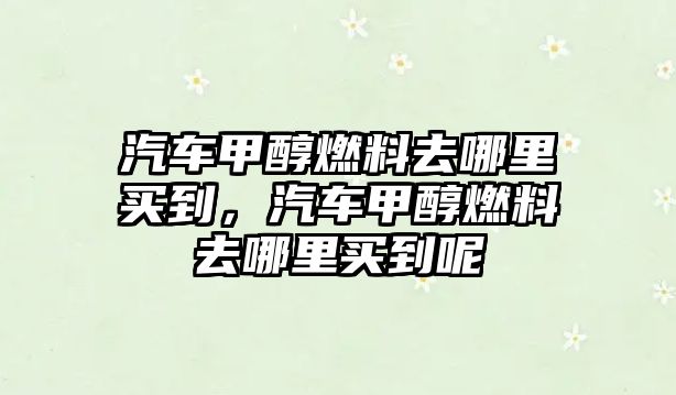 汽車甲醇燃料去哪里買到，汽車甲醇燃料去哪里買到呢