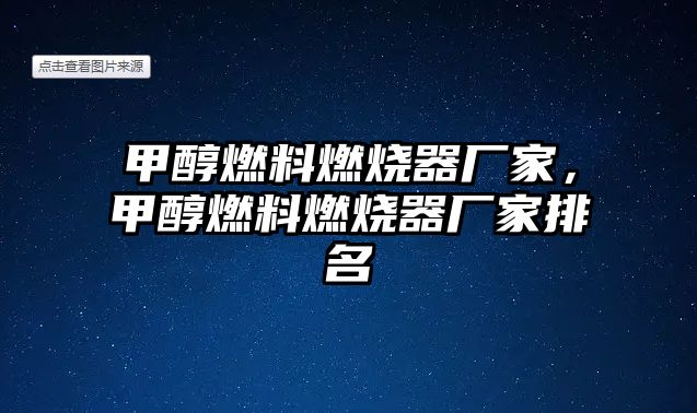 甲醇燃料燃燒器廠家，甲醇燃料燃燒器廠家排名