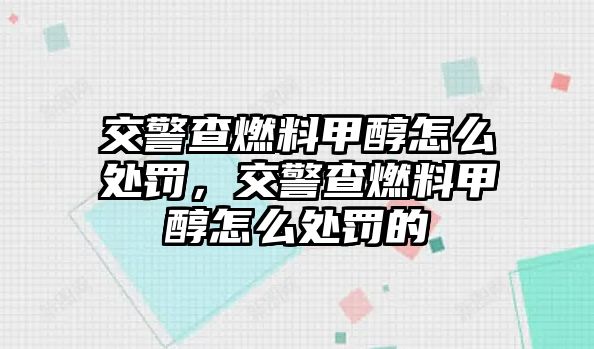 交警查燃料甲醇怎么處罰，交警查燃料甲醇怎么處罰的