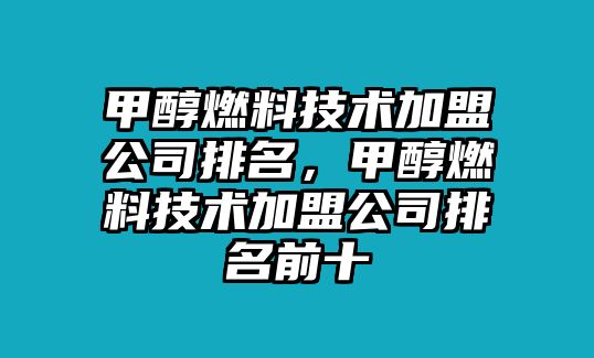 甲醇燃料技術加盟公司排名，甲醇燃料技術加盟公司排名前十