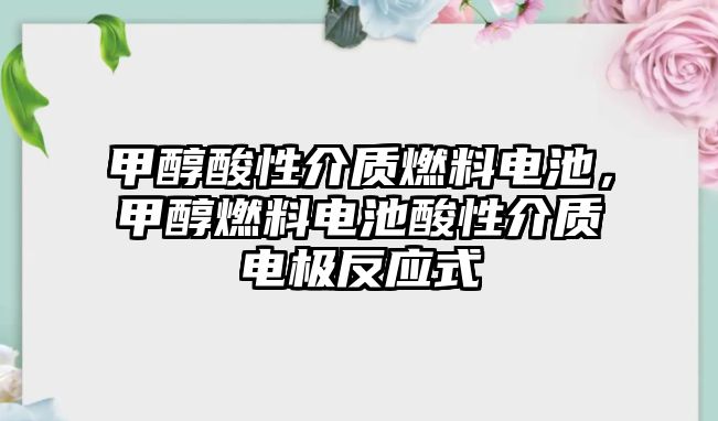 甲醇酸性介質(zhì)燃料電池，甲醇燃料電池酸性介質(zhì)電極反應(yīng)式