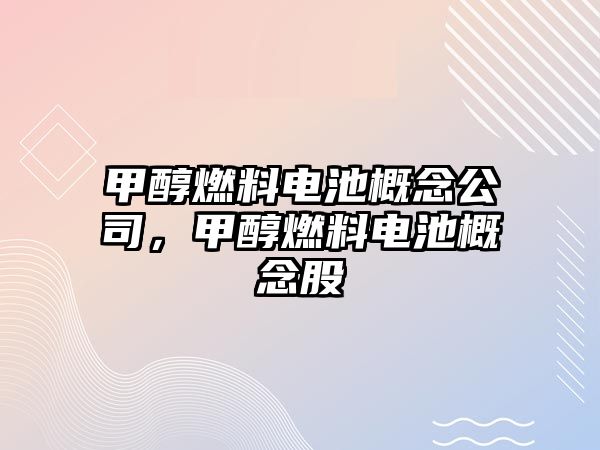 甲醇燃料電池概念公司，甲醇燃料電池概念股