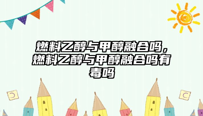 燃料乙醇與甲醇融合嗎，燃料乙醇與甲醇融合嗎有毒嗎