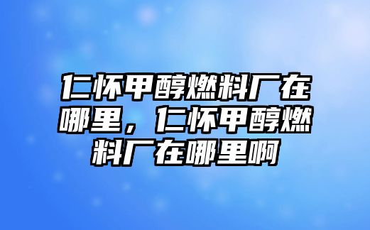 仁懷甲醇燃料廠在哪里，仁懷甲醇燃料廠在哪里啊