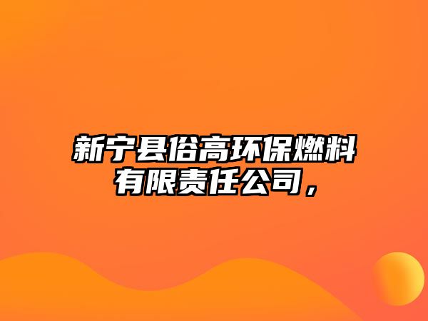 新寧縣俗高環(huán)保燃料有限責(zé)任公司，