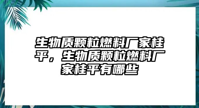 生物質(zhì)顆粒燃料廠家桂平，生物質(zhì)顆粒燃料廠家桂平有哪些