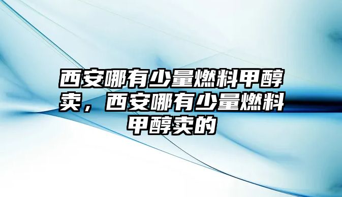 西安哪有少量燃料甲醇賣，西安哪有少量燃料甲醇賣的