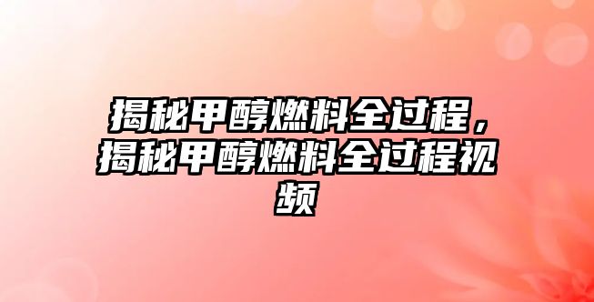 揭秘甲醇燃料全過程，揭秘甲醇燃料全過程視頻