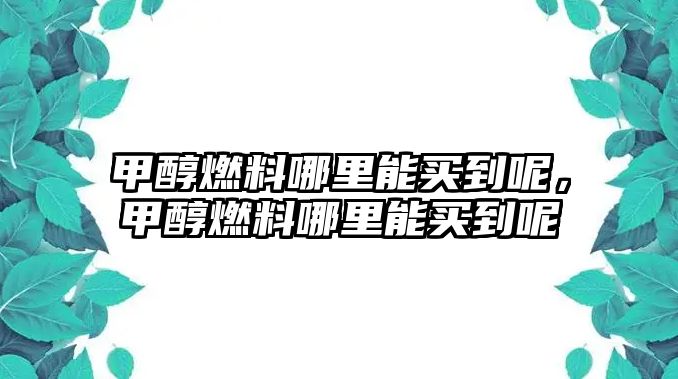 甲醇燃料哪里能買到呢，甲醇燃料哪里能買到呢