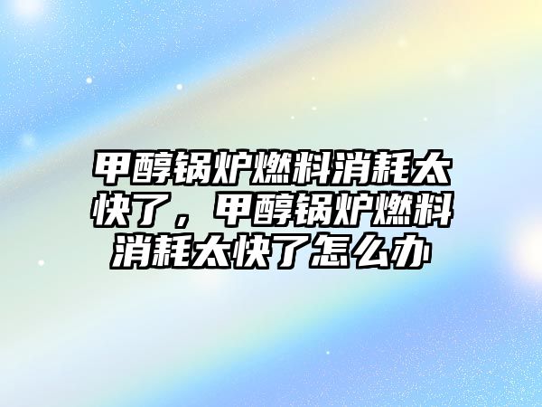 甲醇鍋爐燃料消耗太快了，甲醇鍋爐燃料消耗太快了怎么辦