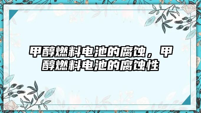 甲醇燃料電池的腐蝕，甲醇燃料電池的腐蝕性