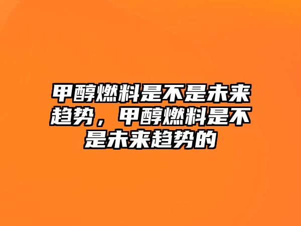 甲醇燃料是不是未來趨勢，甲醇燃料是不是未來趨勢的