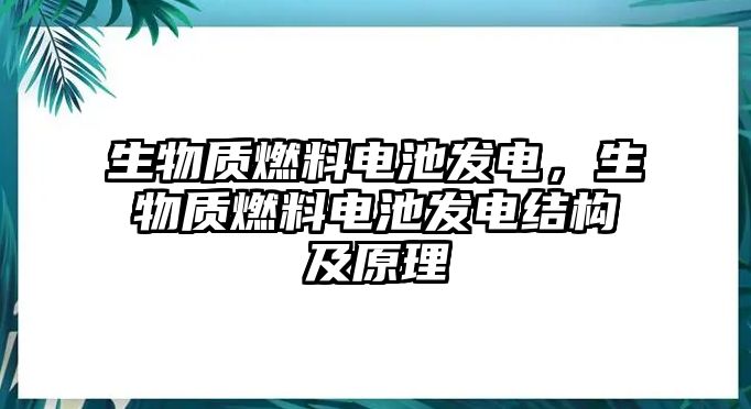 生物質(zhì)燃料電池發(fā)電，生物質(zhì)燃料電池發(fā)電結(jié)構(gòu)及原理