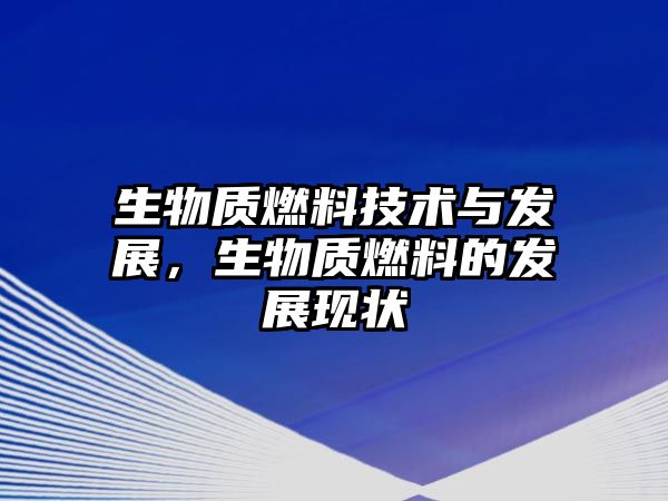 生物質(zhì)燃料技術(shù)與發(fā)展，生物質(zhì)燃料的發(fā)展現(xiàn)狀