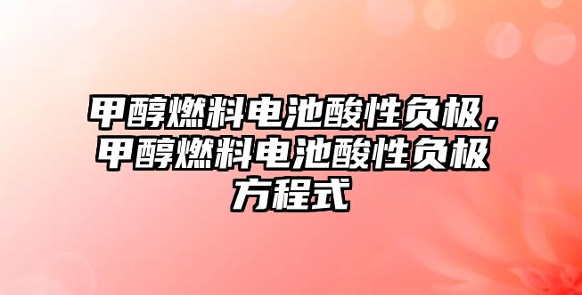 甲醇燃料電池酸性負(fù)極，甲醇燃料電池酸性負(fù)極方程式