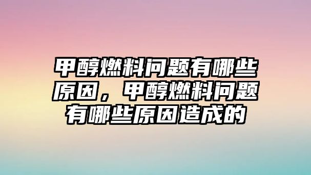 甲醇燃料問題有哪些原因，甲醇燃料問題有哪些原因造成的