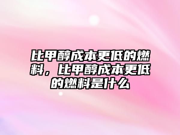 比甲醇成本更低的燃料，比甲醇成本更低的燃料是什么