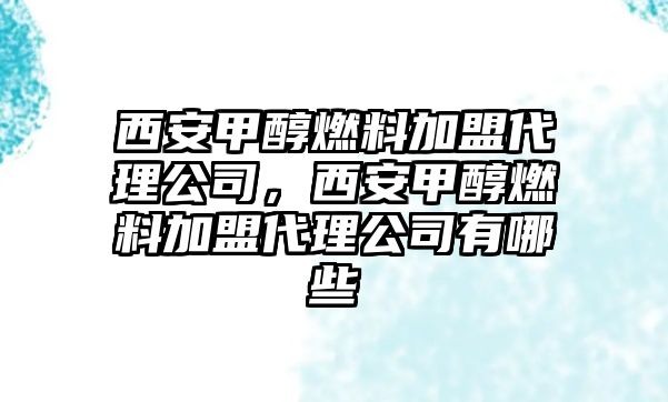 西安甲醇燃料加盟代理公司，西安甲醇燃料加盟代理公司有哪些