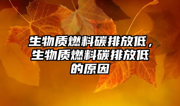 生物質(zhì)燃料碳排放低，生物質(zhì)燃料碳排放低的原因