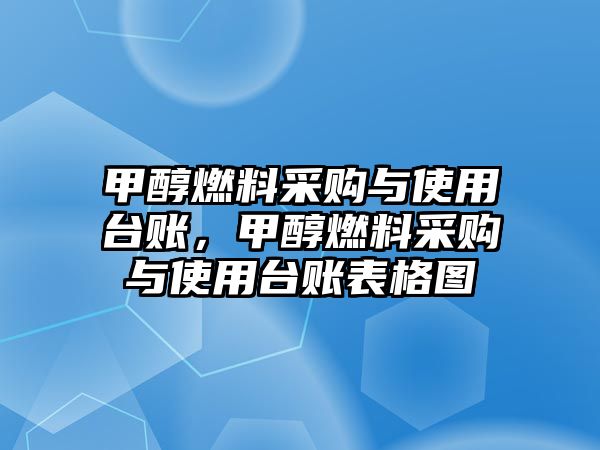 甲醇燃料采購(gòu)與使用臺(tái)賬，甲醇燃料采購(gòu)與使用臺(tái)賬表格圖