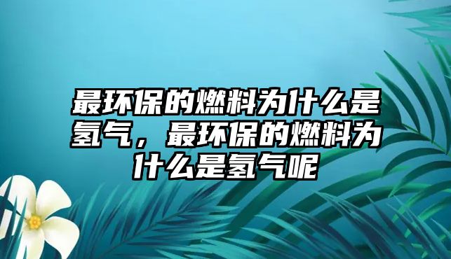 最環(huán)保的燃料為什么是氫氣，最環(huán)保的燃料為什么是氫氣呢