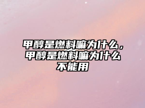 甲醇是燃料嘛為什么，甲醇是燃料嘛為什么不能用