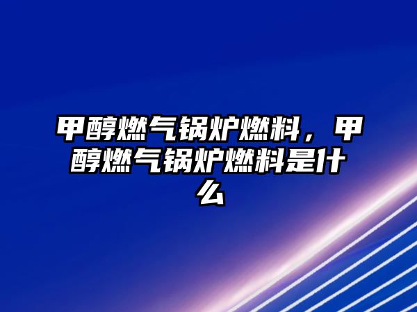 甲醇燃?xì)忮仩t燃料，甲醇燃?xì)忮仩t燃料是什么