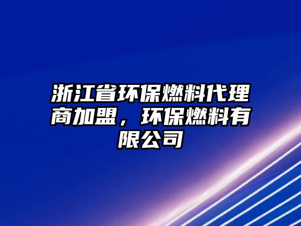 浙江省環(huán)保燃料代理商加盟，環(huán)保燃料有限公司